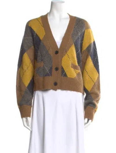 Pre-owned Re/done Printed V-neck Sweater In Multi