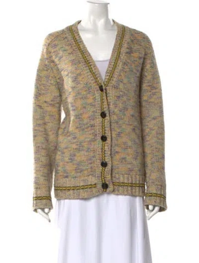 Pre-owned Re/done Printed V-neck Sweater In Neutral