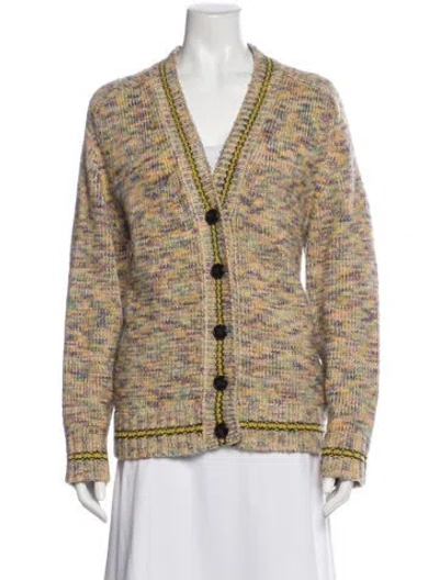 Pre-owned Re/done Printed V-neck Sweater In Neutral