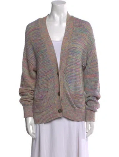 Pre-owned Re/done Printed V-neck Sweater In Pink