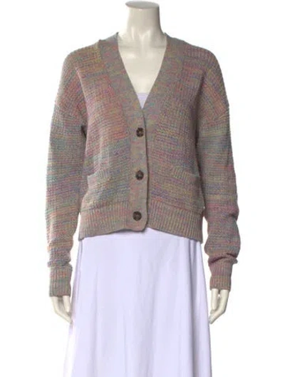 Pre-owned Re/done Printed V-neck Sweater In Pink