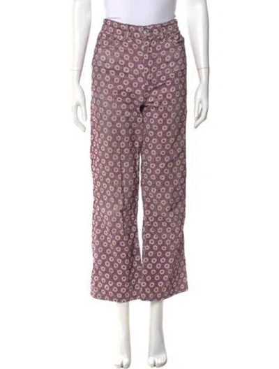 Pre-owned Re/done Printed Wide Leg Pants In Purple