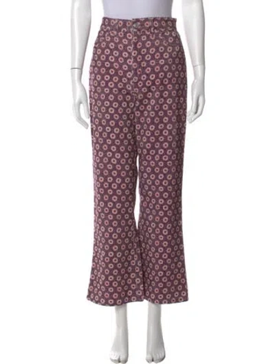 Pre-owned Re/done Printed Wide Leg Pants W/ Tags In Purple