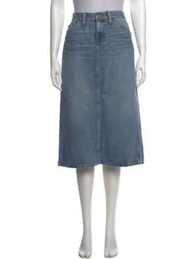 Pre-owned Re/done Raw-edge Trim Knee-length Skirt In Blue