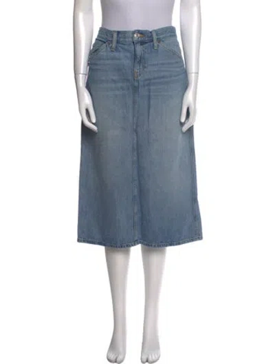 Pre-owned Re/done Raw-edge Trim Midi Length Skirt In Blue