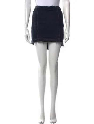 Pre-owned Re/done Raw-edge Trim Mini Skirt In Black