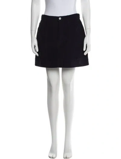 Pre-owned Re/done Raw-edge Trim Mini Skirt In Black