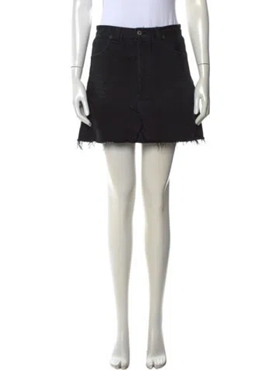 Pre-owned Re/done Raw-edge Trim Mini Skirt In Black