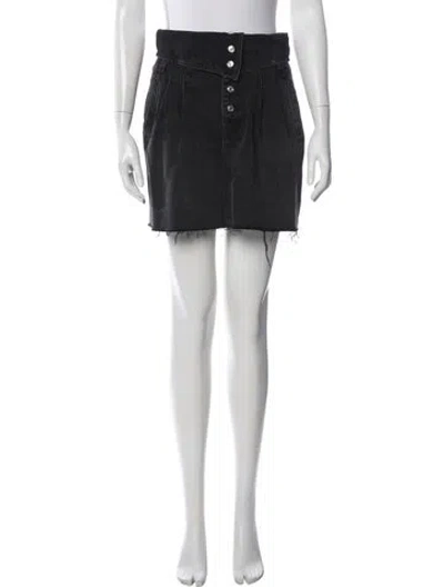 Pre-owned Re/done Raw-edge Trim Mini Skirt In Black