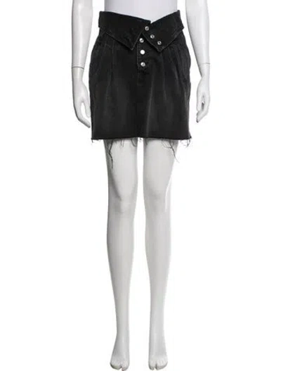 Pre-owned Re/done Raw-edge Trim Mini Skirt In Black