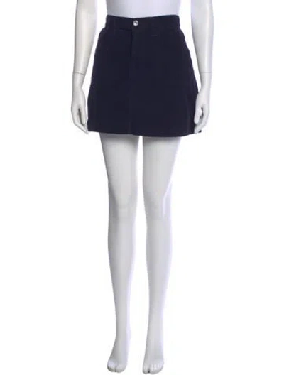 Pre-owned Re/done Raw-edge Trim Mini Skirt In Blue