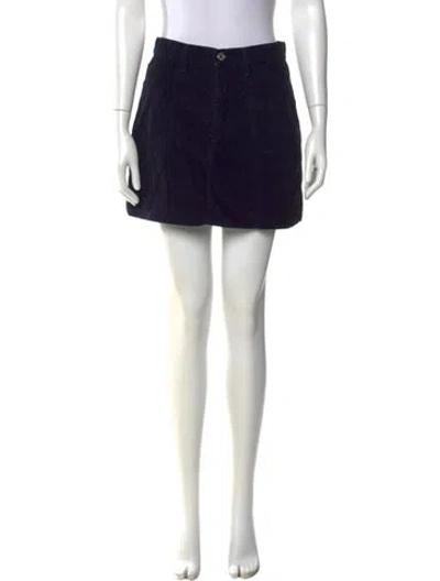 Pre-owned Re/done Raw-edge Trim Mini Skirt In Blue