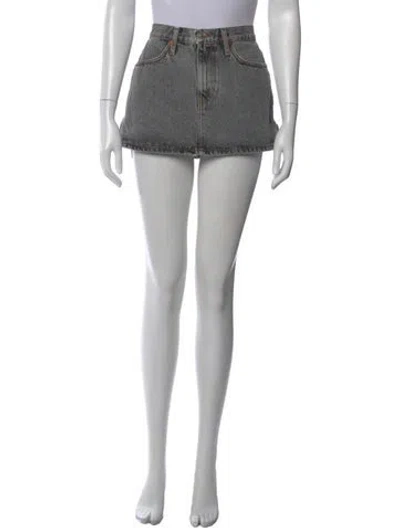 Pre-owned Re/done Raw-edge Trim Mini Skirt In Blue