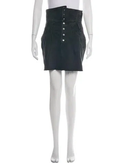 Pre-owned Re/done Raw-edge Trim Mini Skirt W/ Tags In Black