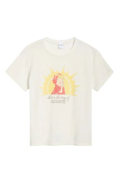 Re/done Ray Of Sunshine Graphic T-shirt In White