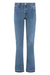 Re/done High-rise Skinny-fit Jeans Frayed Hem In Blue
