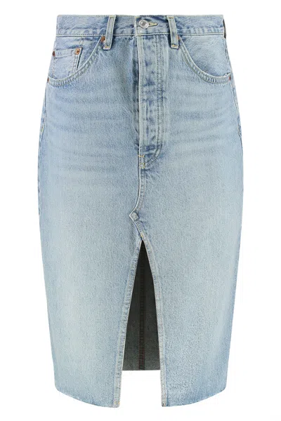 Re/done Reimagined Denim Mini Skirt
