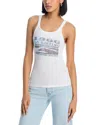Re/done Ca Surf Cotton Rib Tank Top In White
