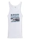 Re/done Ca Surf Cotton Rib Tank Top In White
