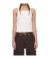 Re/done Off-white Square Neck Tank Top In White