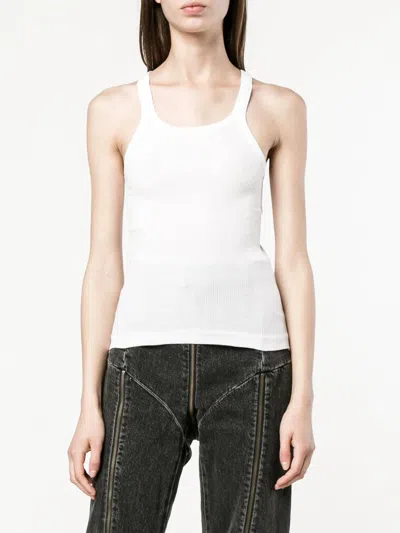 Re/done Ribbed Tank In White