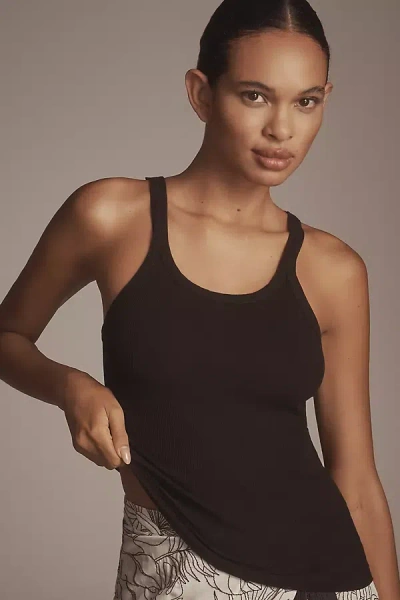 Re/done Ribbed Tank Top In Brown