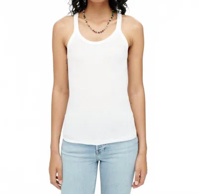 Re/done Ribbed Tank Top In Optic White
