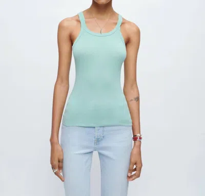 Re/done Ribbed Tank Top In Spearmint In Green