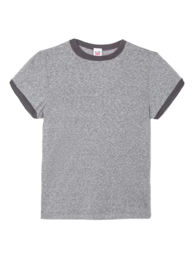 Re/done Ringer-detail Tee In Gray