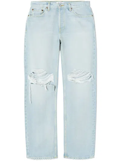 Re/done Ripped Boyfriend Jeans In Blue