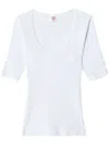 Re/done Scoop-neck Cotton T-shirt In White