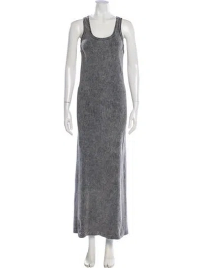 Pre-owned Re/done Scoop Neck Long Dress In Gray