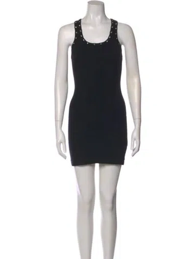 Pre-owned Re/done Scoop Neck Mini Dress In Black