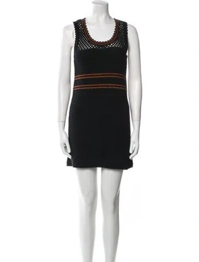Pre-owned Re/done Scoop Neck Mini Dress In Black