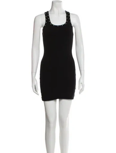 Pre-owned Re/done Scoop Neck Mini Dress In Black