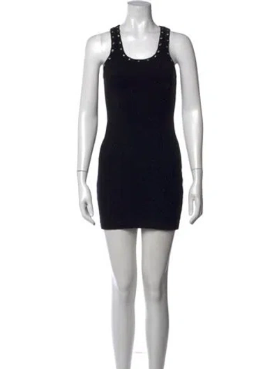 Pre-owned Re/done Scoop Neck Mini Dress In Black