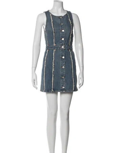 Pre-owned Re/done Scoop Neck Mini Dress In Blue