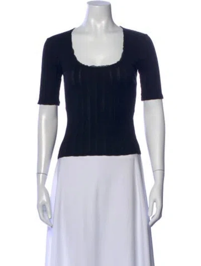Pre-owned Re/done Scoop Neck Short Sleeve Top In Blue