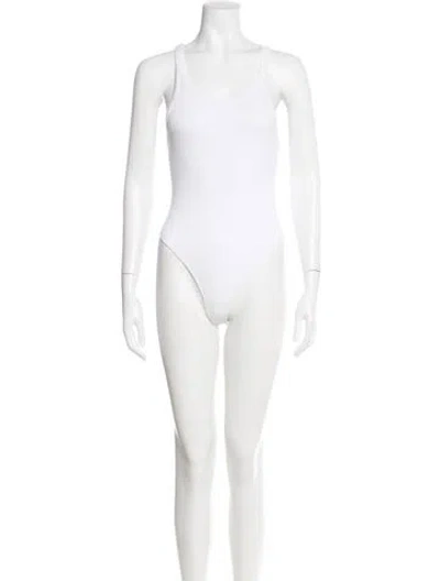 Pre-owned Re/done Scoop Neck Sleeveless Bodysuit In Gray