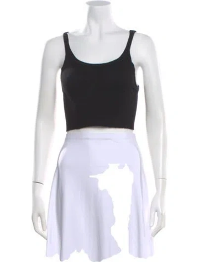 Pre-owned Re/done Scoop Neck Sleeveless Crop Top In Black
