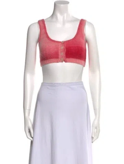 Pre-owned Re/done Scoop Neck Sleeveless Crop Top In Pink
