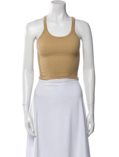 Pre-owned Re/done Scoop Neck Sleeveless Crop Top W/ Tags In Neutral