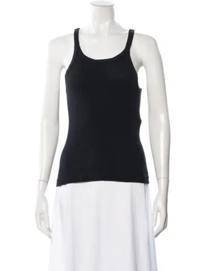 Pre-owned Re/done Scoop Neck Sleeveless Top In Black