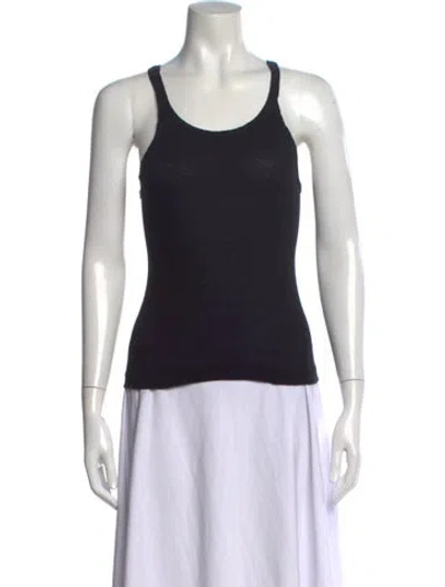 Pre-owned Re/done Scoop Neck Sleeveless Top In Black