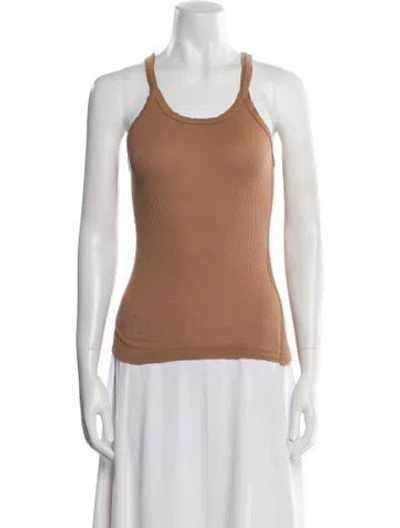 Pre-owned Re/done Scoop Neck Sleeveless Top In Brown