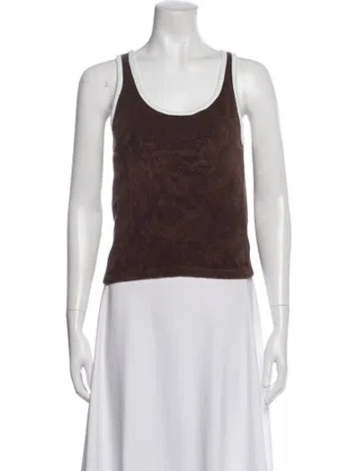 Pre-owned Re/done Scoop Neck Sleeveless Top In Brown