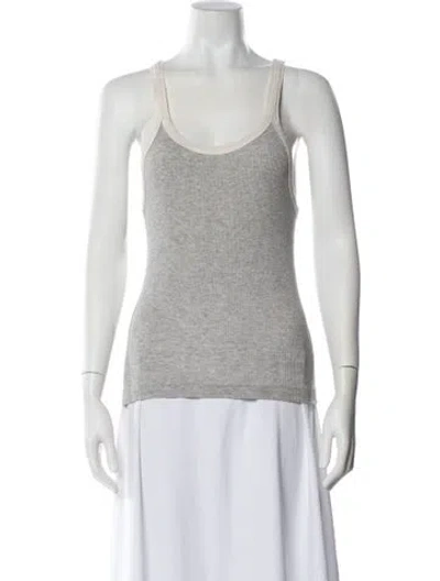 Pre-owned Re/done Scoop Neck Sleeveless Top In Gray