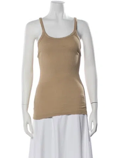 Pre-owned Re/done Scoop Neck Sleeveless Top In Neutral