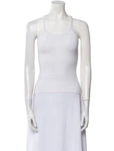 Pre-owned Re/done Scoop Neck Sleeveless Top In White