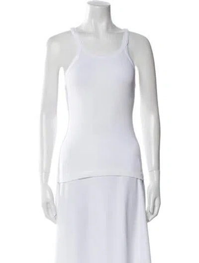 Pre-owned Re/done Scoop Neck Sleeveless Top In White